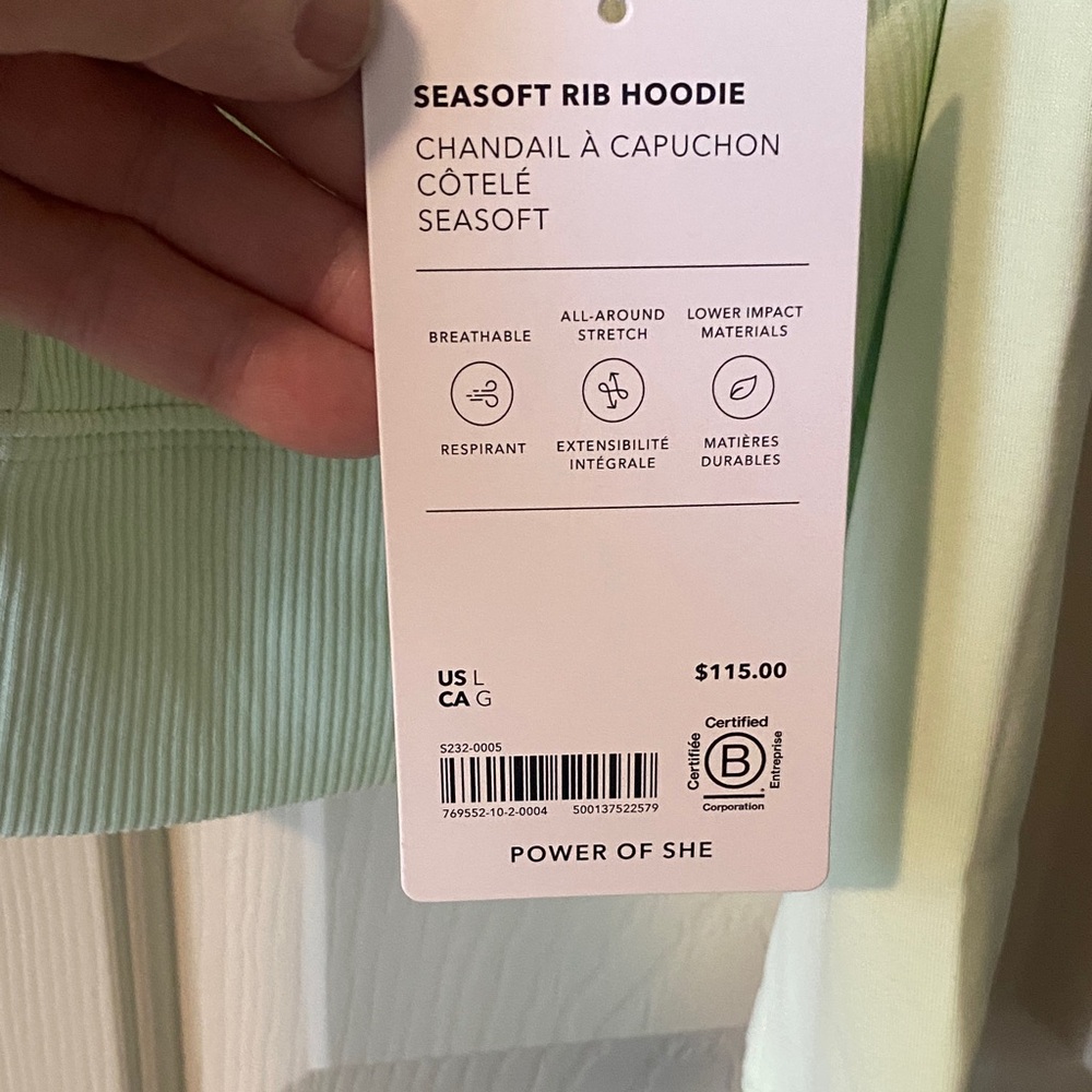 Athleta Seasoft Rib Hoodie NWT, L - Picture 2 of 5
